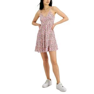 Just Polly Womens Juniors V-Neck Short Mini Dress Size M